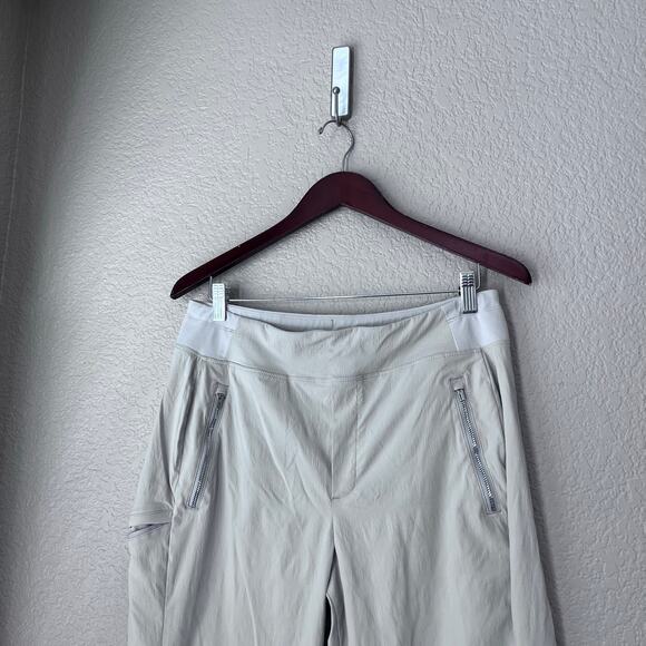 Athleta Trekkie Jogger Pants Cream Off White Nylon Hiking Outdoor Size 12 - Picture 3 of 7